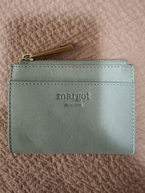 margot NEW YORK Pale Blue Leather Card Wallet